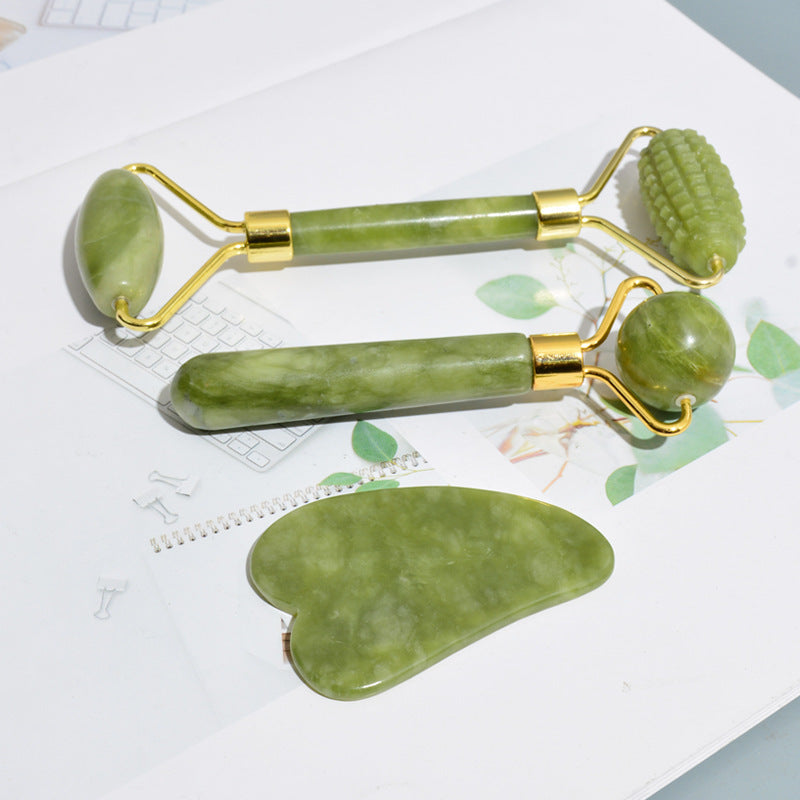 Massage Roller With Three Sets Of Facial Jade Massager Massage Roller With Three Sets Of Facial Jade Massager